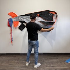 Černý 3D šarkan ve tvaru velryby Černý 3D šarkan ve tvaru velryby