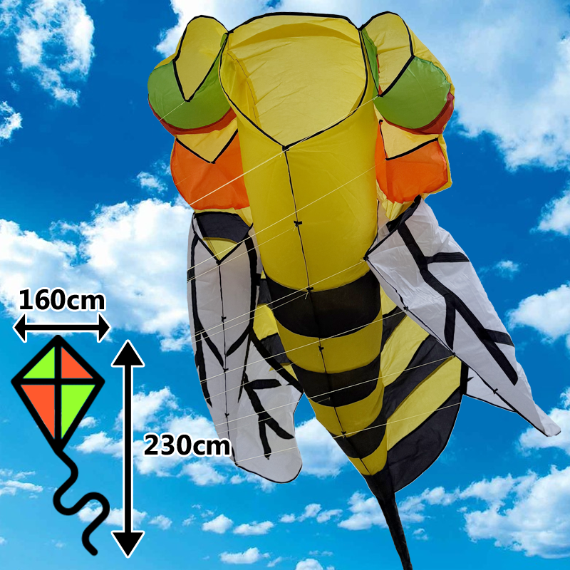 Šarkan delta 3D Včela žlutý s chvostem