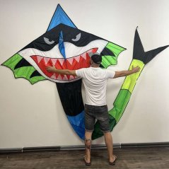 Šarkan tvaru delta s motívem žraloka Šarkan tvaru delta s motívem žraloka