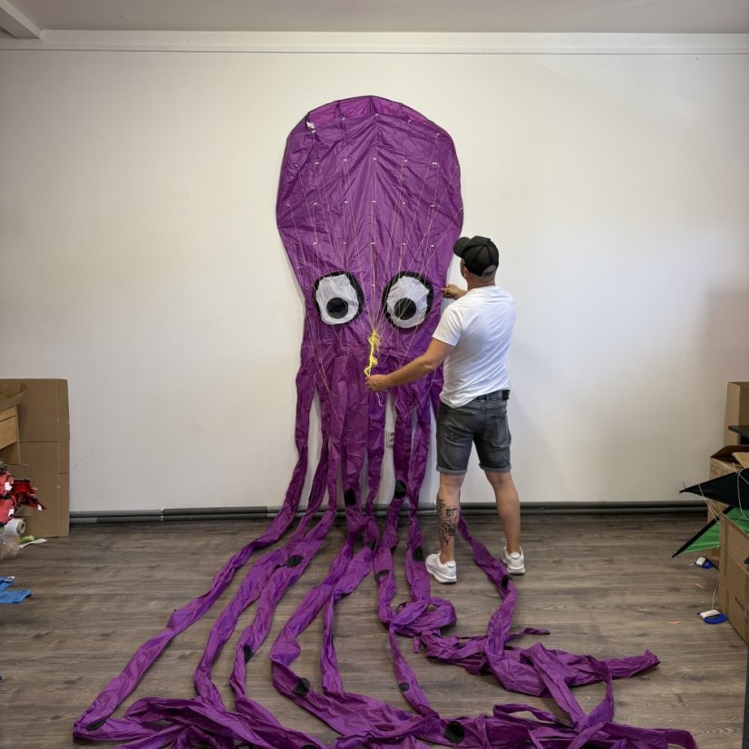 3D fialový šarkan chobotnica 8m