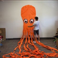 Narancssárga 3D polip alakú sárkány 8m