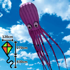 3D šarkan chobotnica fialová s chvostom 3D šarkan chobotnica fialová s chvostom