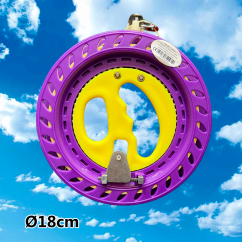 Lila golyóscsapágyos sárkánytekerő 18cm