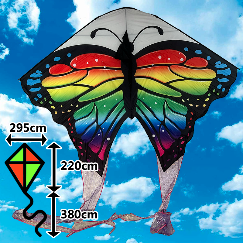 Farebný šarkan motýľ XXL delta