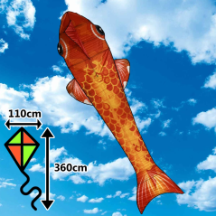 Šarkan delta červená ryba s chvostom