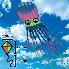3D šarkan chobotnica delta modro-ružová 3D šarkan chobotnica delta modro-ružová