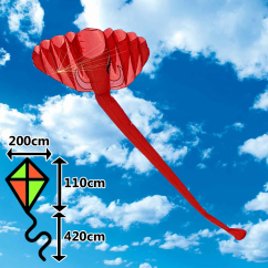 3D červený šarkan slon parafoil 3D červený šarkan slon parafoil