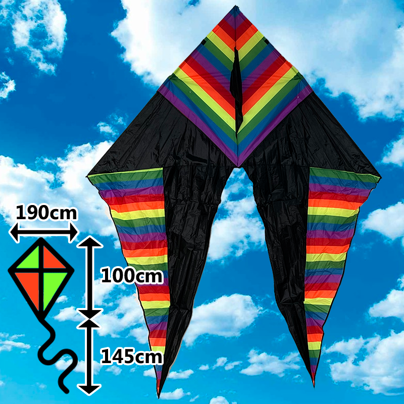 Šarkan delta s dvojitým chvostom červený a žltý