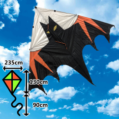 Šarkan delta Batman čierny s chvostom