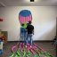3D šarkan chobotnica 8m modro-ružová parafoil