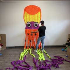 3D neonový šarkan chobotnica 8m parafoil 3D neonový šarkan chobotnica 8m parafoil