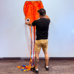 3D drak chobotnice oranžová