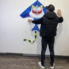 Šarkan modrý žralok delta tvar Šarkan modrý žralok delta tvar