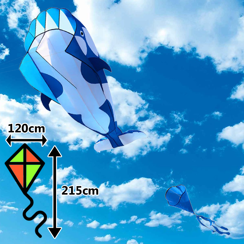 Modrý 3D šarkan Kosatka s chvostom