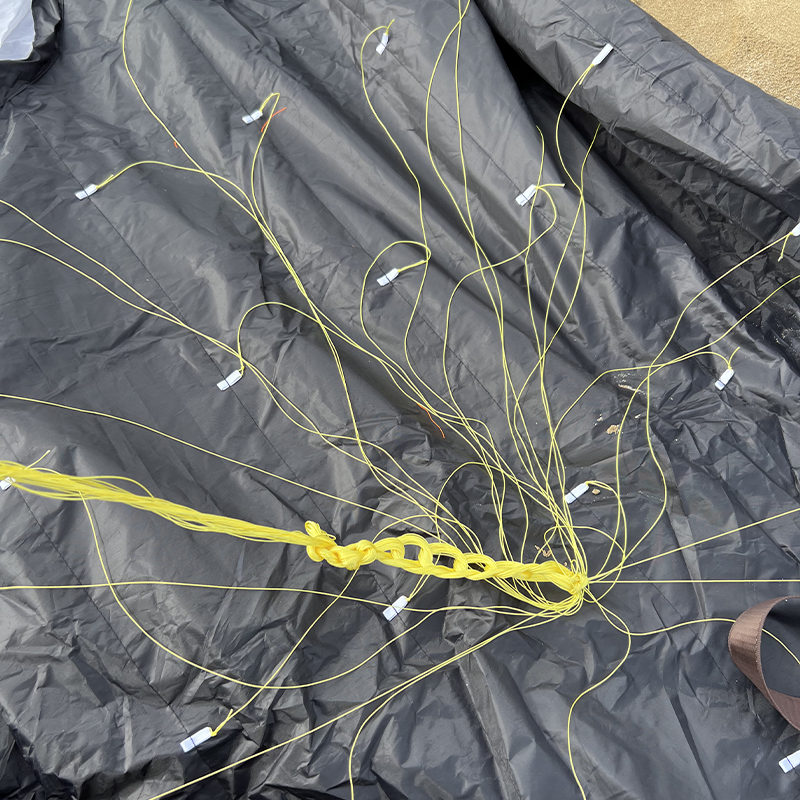 3D černá chobotnice šarkan parafoil 8m