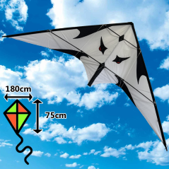 Dvojšnúrový biely delta šarkan Dvojšnúrový biely delta šarkan