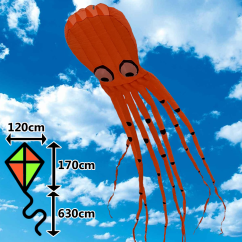 3D šarkan Chobotnica oranžová 8m 3D šarkan Chobotnica oranžová 8m
