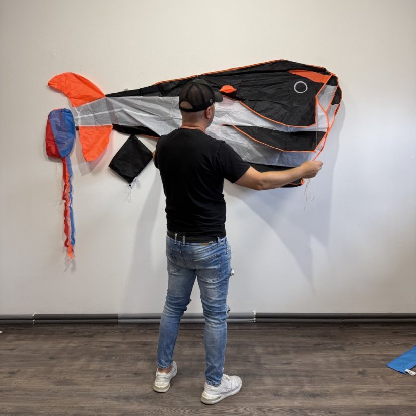 3D fekete bálna sárkány delta lajtoszákkal