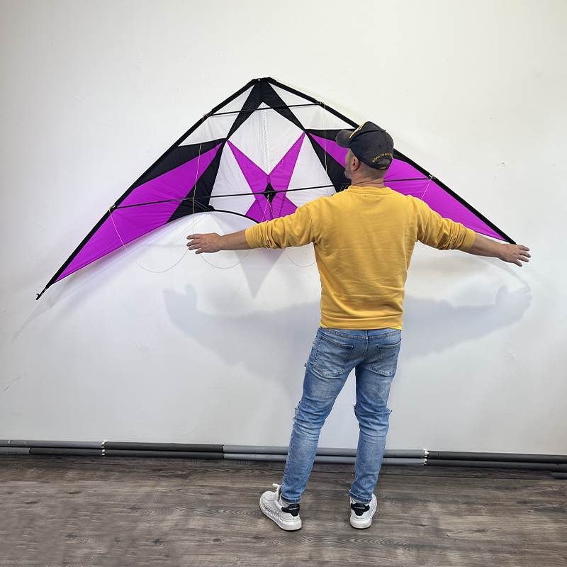 Dvojšnúrový športový ružový šarkan 240 cm