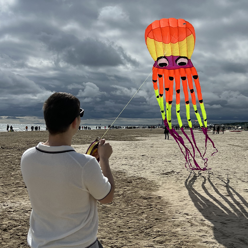 Šarkan 3D chobotnica neon 8 m parafoil