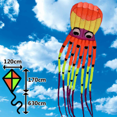 3D šarkan delta chobotnica 8m neon 3D šarkan delta chobotnica 8m neon
