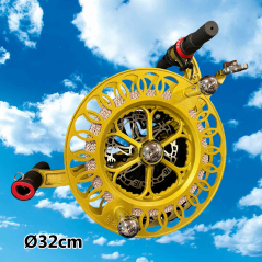 Ložiskový naviják PROFI MAX 32cm/300m lanko – žlutý