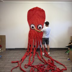 3D šarkan chobotnica červená 8m parafoil 3D šarkan chobotnica červená 8m parafoil