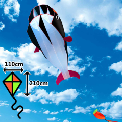3D cetcápa fekete sárkány deltaszárnnyal